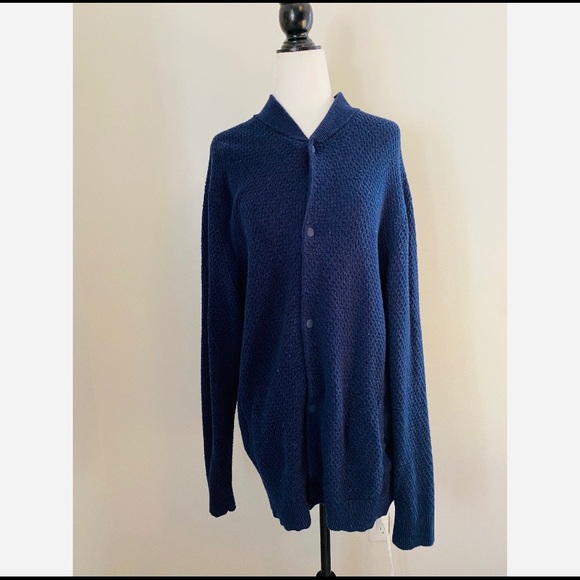 Frederik Anderson Copenhagan Other - Men’s Snap Button Cardigan Navy Blue Size XL